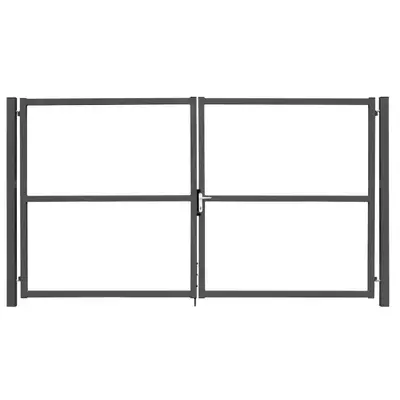 Ворота распашные каркас Colority Zinc 2м 3.5м RAL 7024 (серый) Grand Line