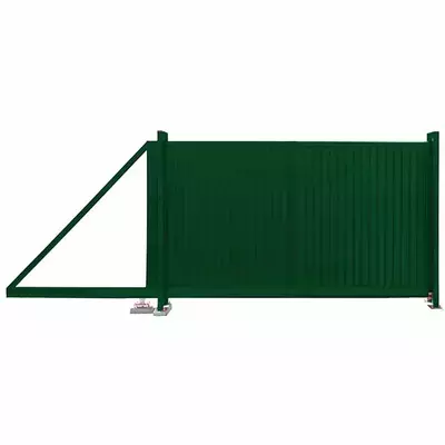 Ворота откатные модульная панель Эстет 2м 4.5м RAL 6005 (зеленый) Grand Line