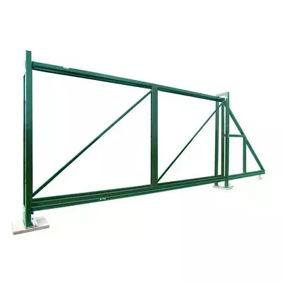 Ворота откатные каркас Colority Zinc 2м 4м RAL 6005 (зеленый) Grand Line