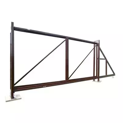 Ворота откатные каркас Colority Zinc 2м 4м RAL 8017 (коричневый) Grand Line