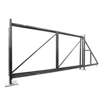 Ворота откатные каркас Colority Zinc 2м 4м RAL 7024 (серый) Grand Line