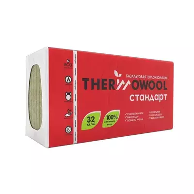 Утеплитель Изомин ThermoWool Стандарт (от 76,032м3) 1200*600*100мм 2.88м2 0.288м3 минвата (базальт)