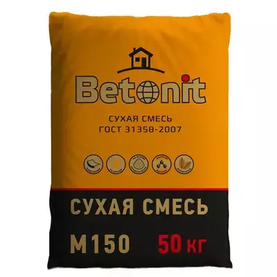 Кладочная смесь цементная Betonit ГОСТ М150 серый 50кг