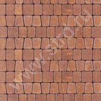 Тротуарная плитка Классика арко Terracotta верхний прокрас на белом / сером цементе основа - серый цемент набор на м2  t=60мм Steingot